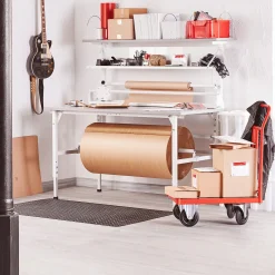 Pakkauspöytä SEND Ylähylly, 1600x800 mm, harmaa