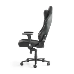 Pelituoli LUTON Leveä istuin, keinonahka, musta