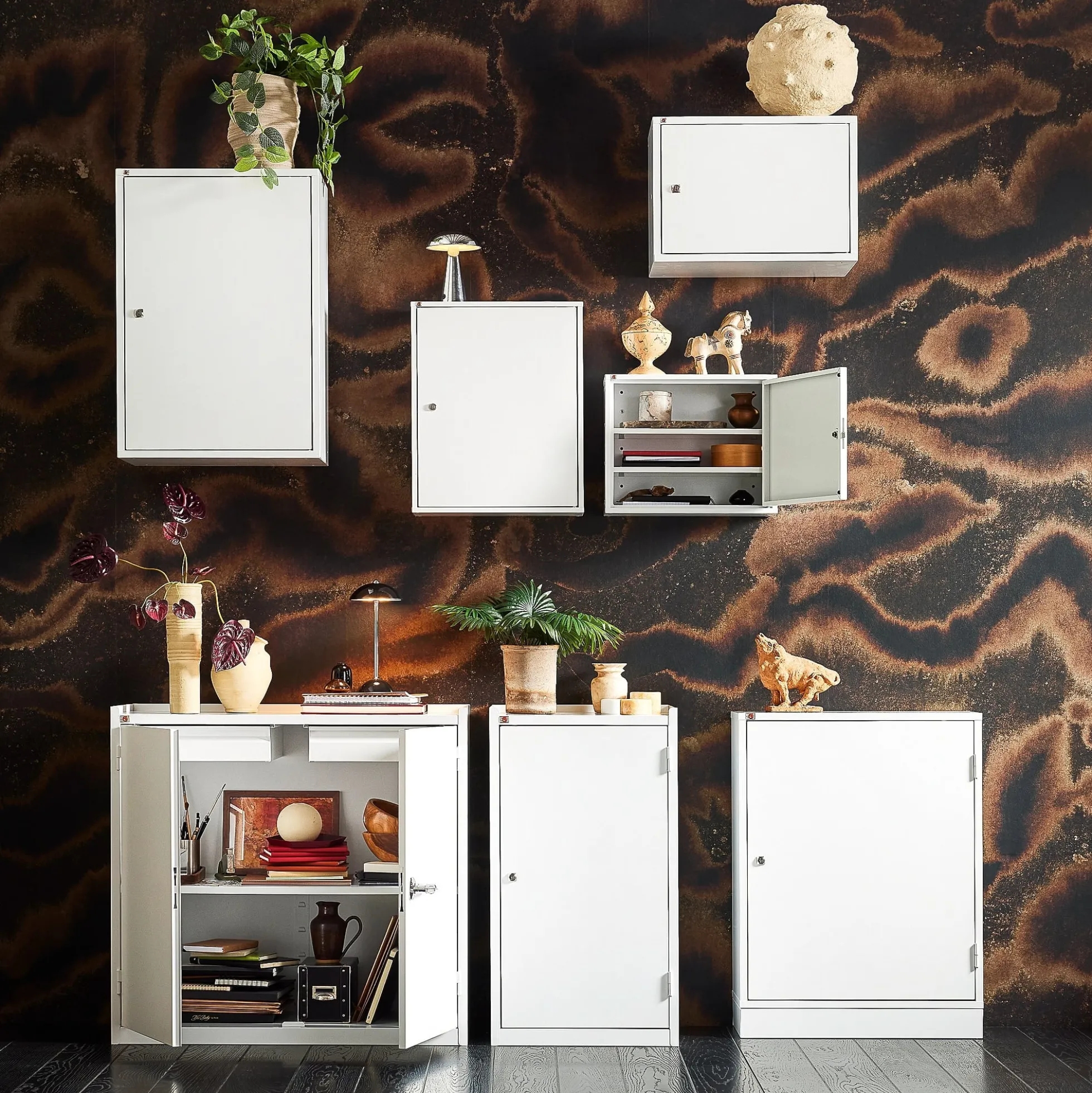 Peltinen säilytyskaappi SERVE 900x950x450 mm, valkoinen