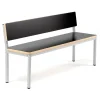 Penkki BURÅS Selkänoja, 1510x420 mm, kokonaiskorkeus: 735 mm, musta, hopeanharmaa