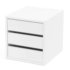 Pieni laatikosto pöydälle FLEXUS/NOMAD 3 laatikkoa, 375x360x410 mm, valkoinen