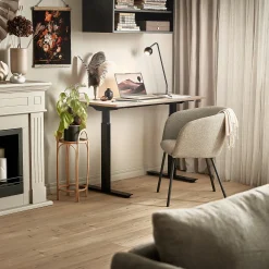 Pieni sähköpöytä NOVUS 1200x600 mm, musta jalusta, savenharmaa työtaso
