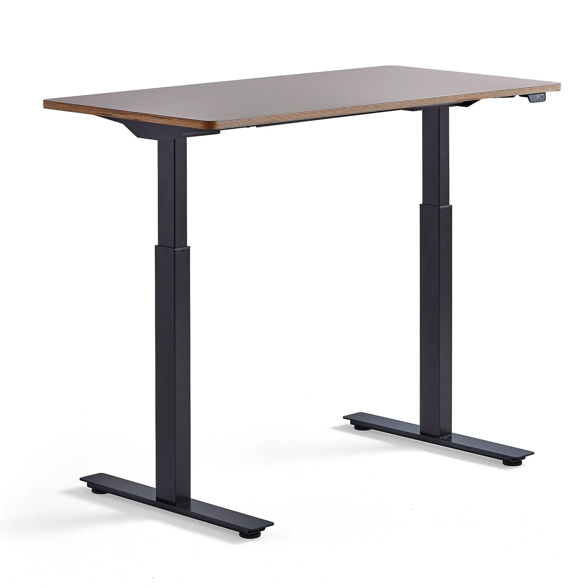 Pieni sähköpöytä NOVUS 1200x600 mm, musta jalusta, savenharmaa työtaso