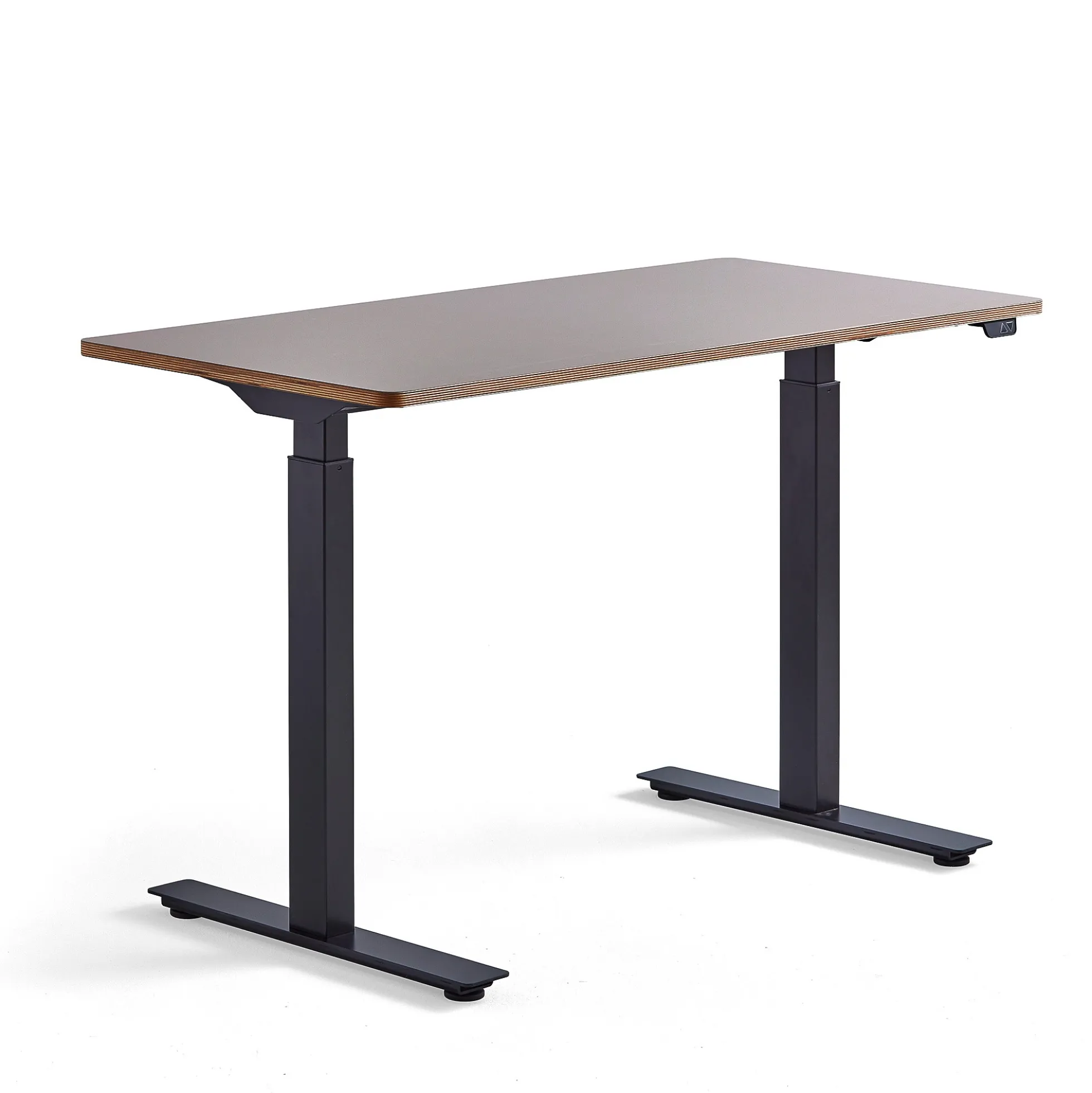 Pieni sähköpöytä NOVUS 1200x600 mm, musta jalusta, savenharmaa työtaso