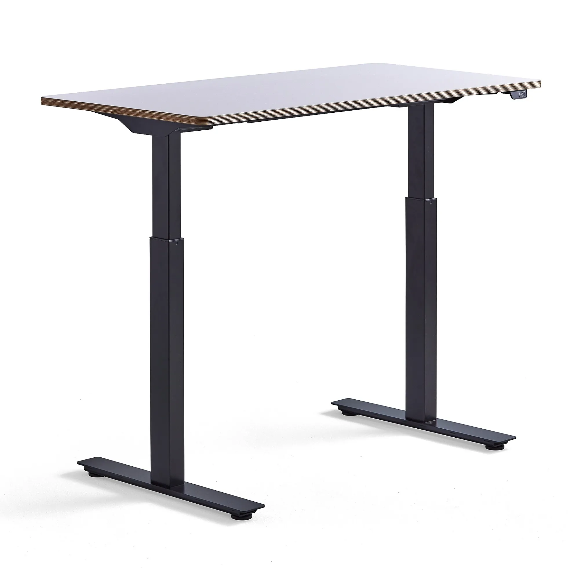 Pieni sähköpöytä NOVUS 1200x600 mm, musta jalusta, valkoinen työtaso