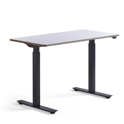 Pieni sähköpöytä NOVUS 1200x600 mm, musta jalusta, valkoinen työtaso