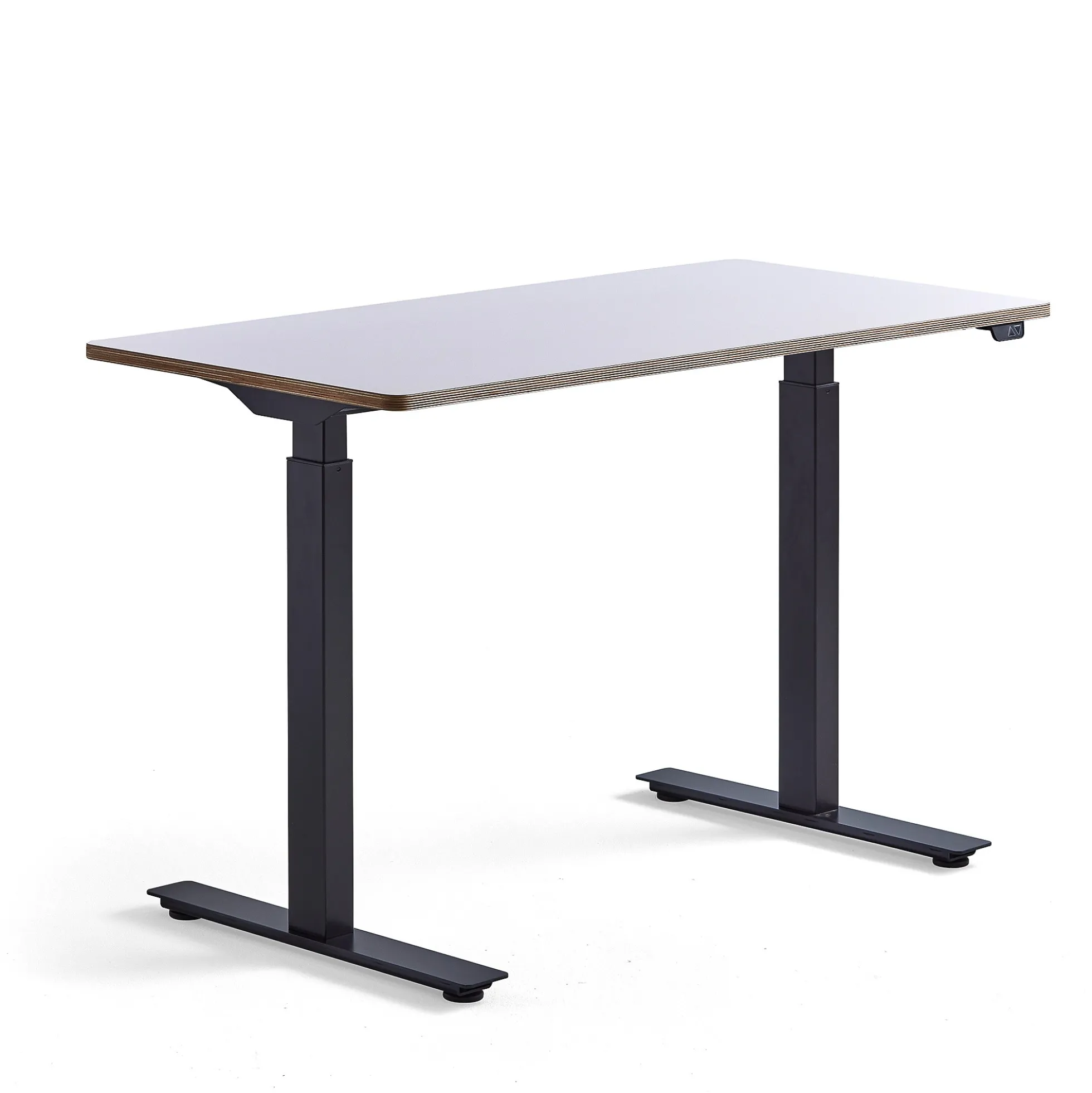 Pieni sähköpöytä NOVUS 1200x600 mm, musta jalusta, valkoinen työtaso