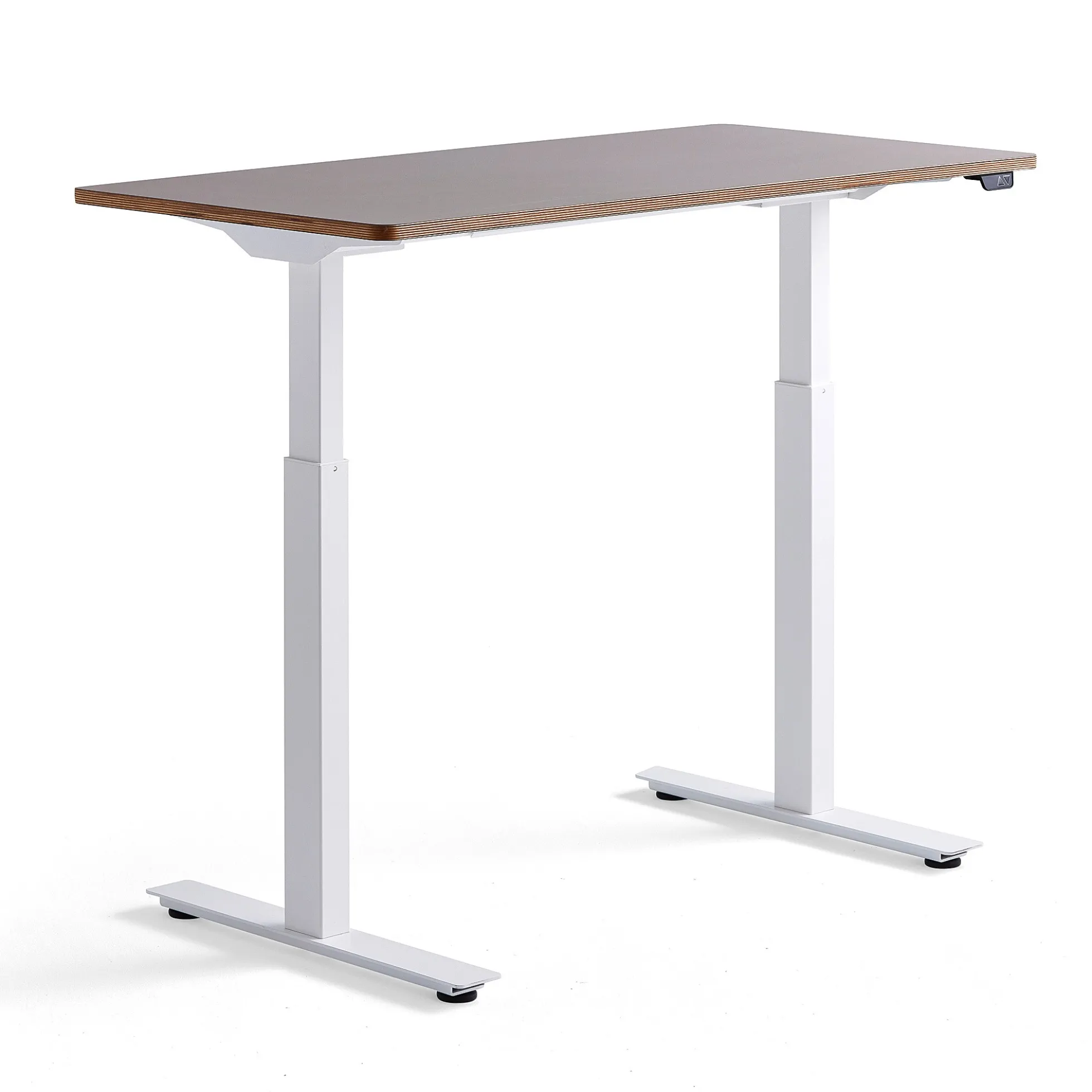 Pieni sähköpöytä NOVUS 1200x600 mm, valkoinen jalusta, savenharmaa työtaso