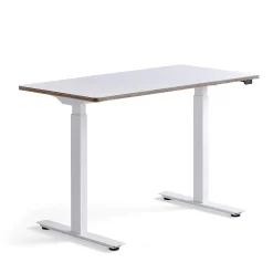 Pieni sähköpöytä NOVUS 1200x600 mm, valkoinen jalusta, valkoinen työtaso