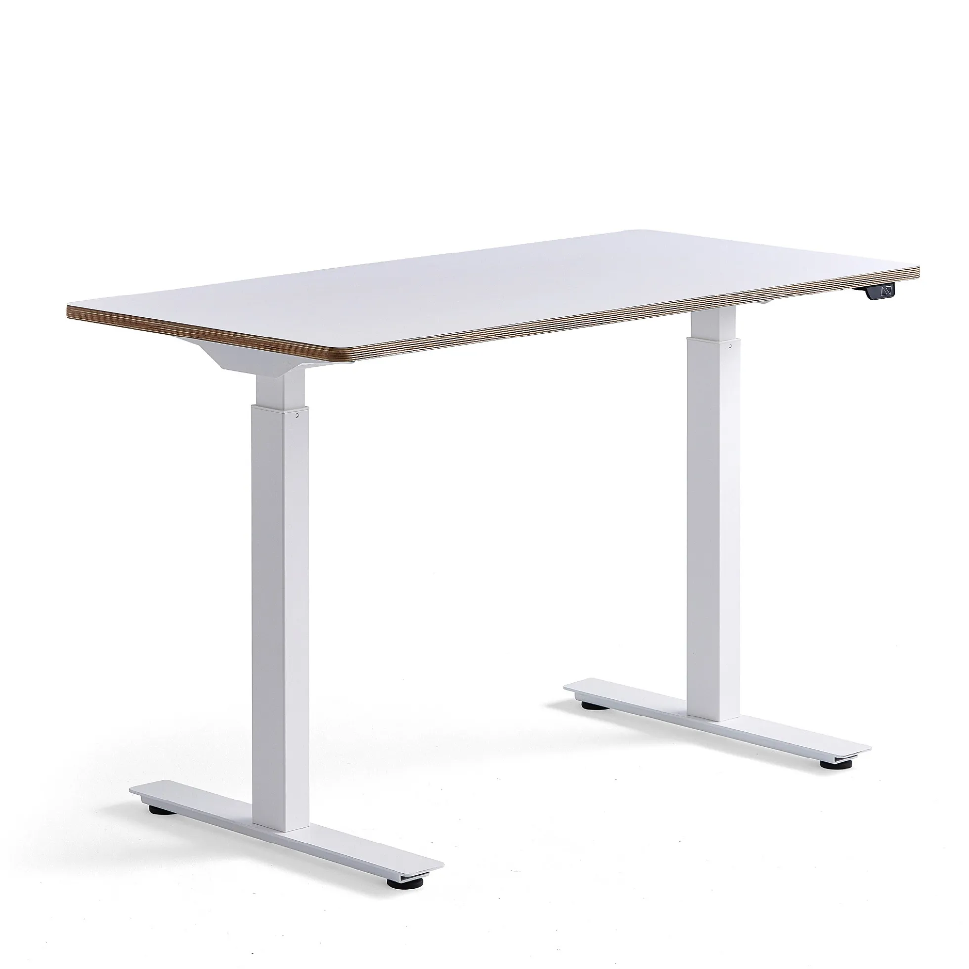 Pieni sähköpöytä NOVUS 1200x600 mm, valkoinen jalusta, valkoinen työtaso
