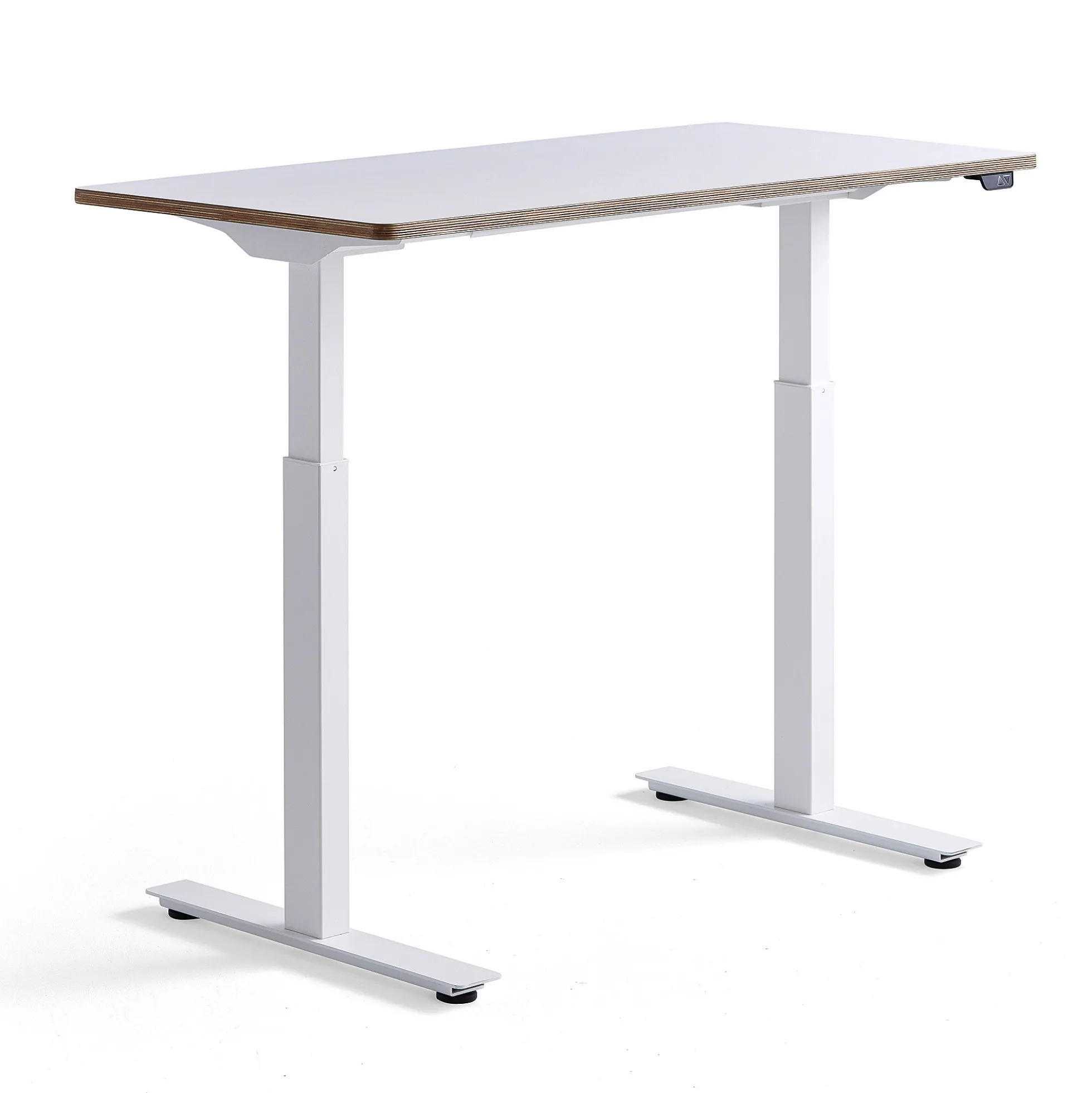 Pieni sähköpöytä NOVUS 1200x600 mm, valkoinen jalusta, valkoinen työtaso