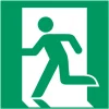 Poistumisopaste vasemmalle Jälkivalaiseva, 200x200 mm