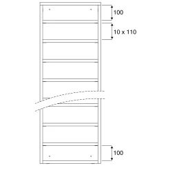 Postinlajitteluhylly QBUS 11 hyllytasoa + 12 lukollista lokeroa, sokkeli, 1636x1600x420 mm, valkoinen