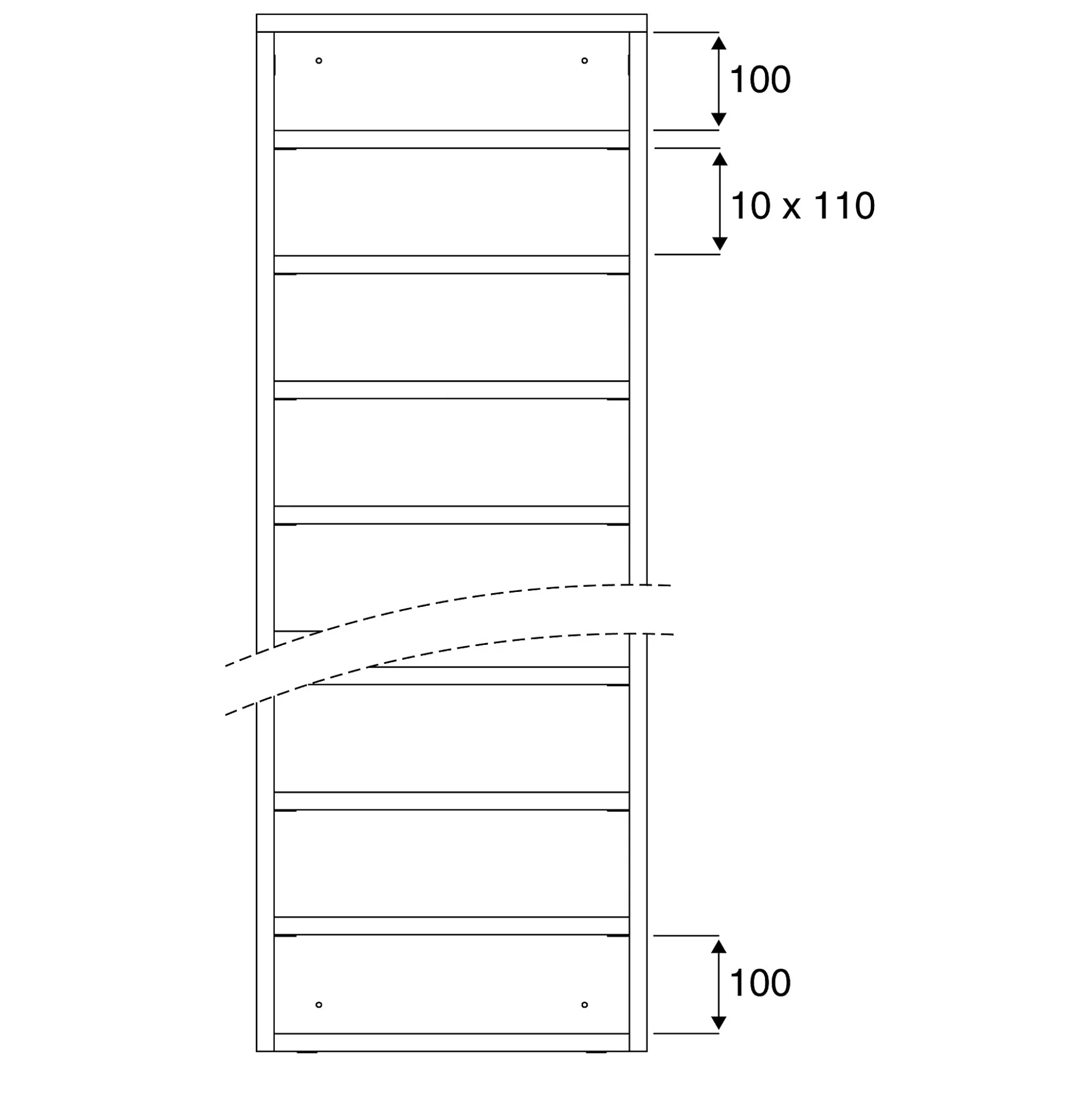 Postinlajitteluhylly QBUS 11 hyllytasoa + 12 lukollista lokeroa, sokkeli, 1636x1600x420 mm, valkoinen