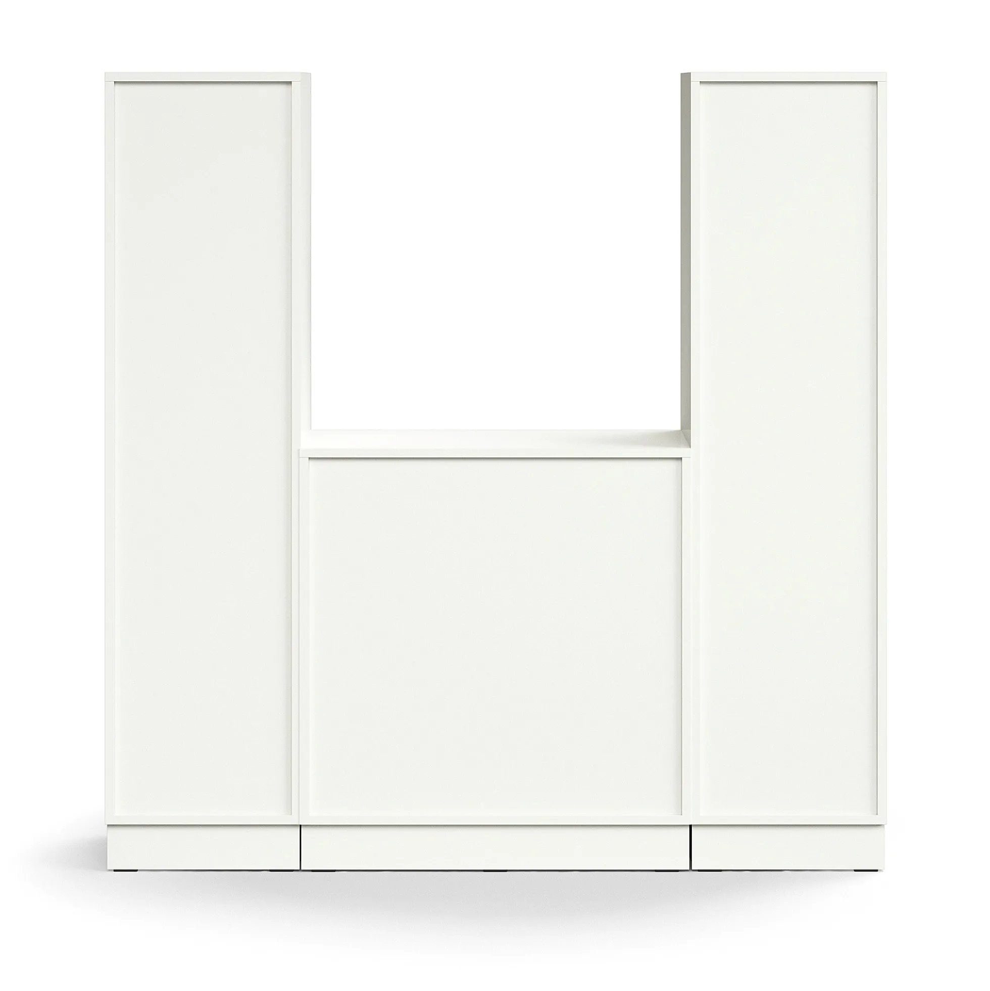 Postinlajitteluhylly QBUS 22 hyllytasoa + matala kaappi, sokkeli, 1636x1600x420 mm, valkoinen