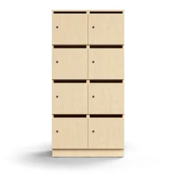 Postinlajittelukaappi QBUS 8 lokeroa, sokkeli, 1636x800x420 mm, koivu