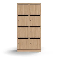 Postinlajittelukaappi QBUS 8 lokeroa, sokkeli, 1636x800x420 mm, tammi