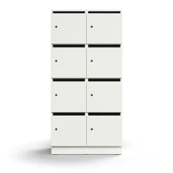 Postinlajittelukaappi QBUS 8 lokeroa, sokkeli, 1636x800x420 mm, valkoinen