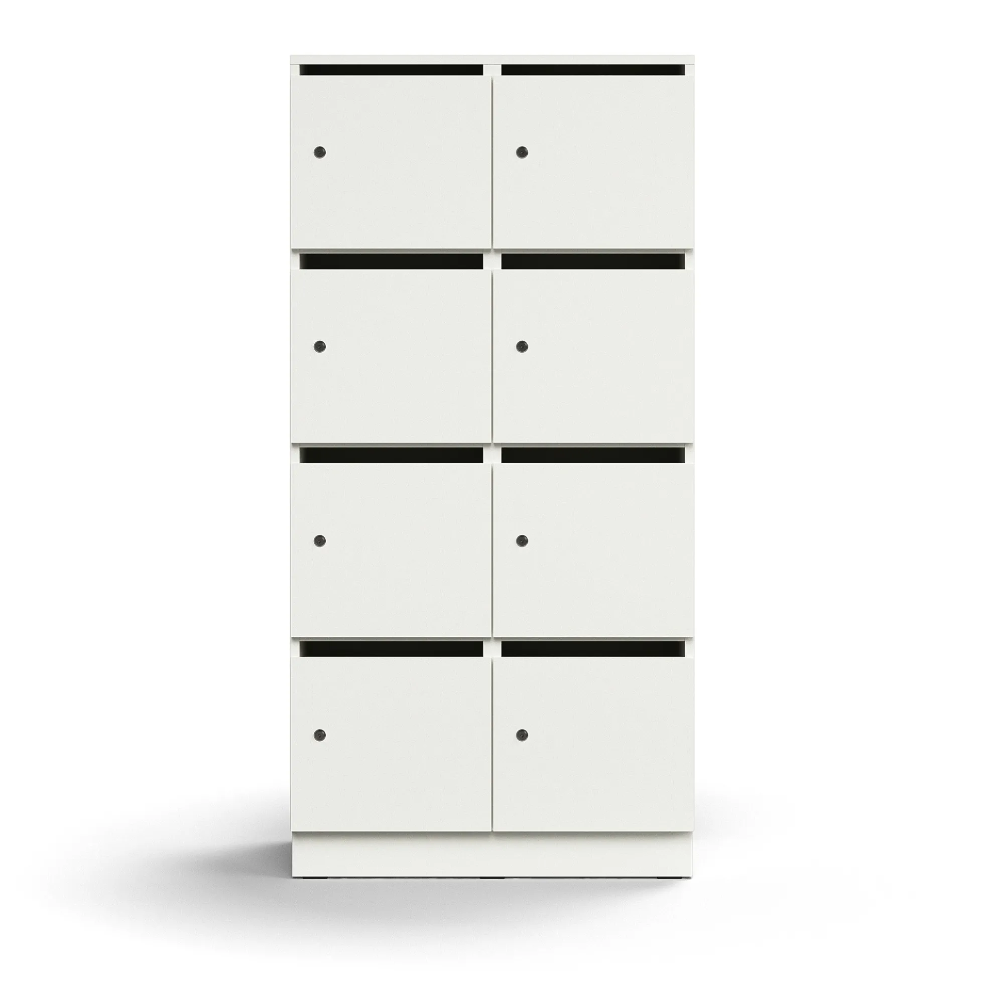 Postinlajittelukaappi QBUS 8 lokeroa, sokkeli, 1636x800x420 mm, valkoinen
