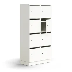 Postinlajittelukaappi QBUS 8 lokeroa, sokkeli, 1636x800x420 mm, valkoinen