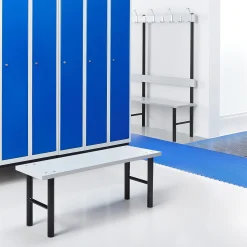 Pukuhuoneen penkki STADIUM 1000x360x430 mm, harmaa, musta