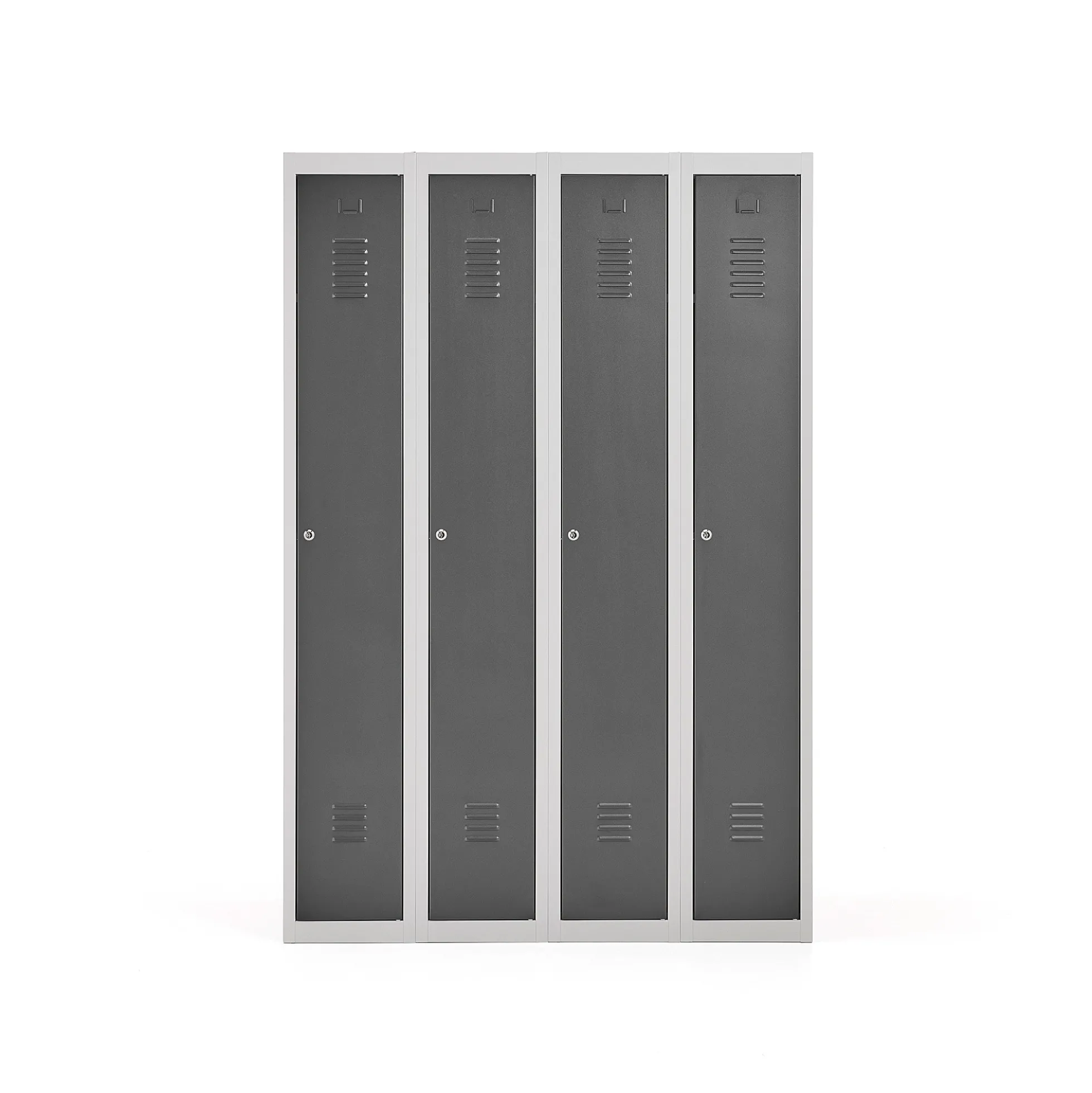 Pukukaappi CLICK 4 ovea, 4 osaa, 1800x1200x500 mm, harmaa runko, tummanharmaa ovi