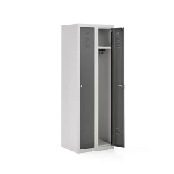 Pukukaappi CLICK 2 ovea, 2 osaa 1800x600x500 mm, harmaa runko, tummanharmaa ovi
