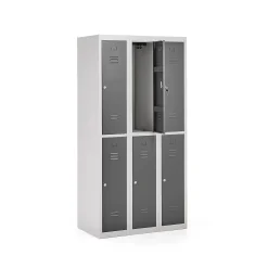 Pukukaappi CLICK 6 ovea, 3 osaa, 1800x900x500 mm, harmaa runko, tummanharmaa ovi