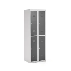 Pukukaappi CLICK 4 ovea, 2 osaa, 1800x600x500 mm, harmaa runko, tummanharmaa ovi