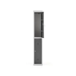 Pukukaappi CLICK 2 ovea, 1 osa, 1800x300x500 mm, harmaa runko, tummanharmaa ovi