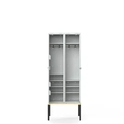Pukukaappi FORCE 2 osaa, istuinpenkki, 2120x800x550 mm, harmaa