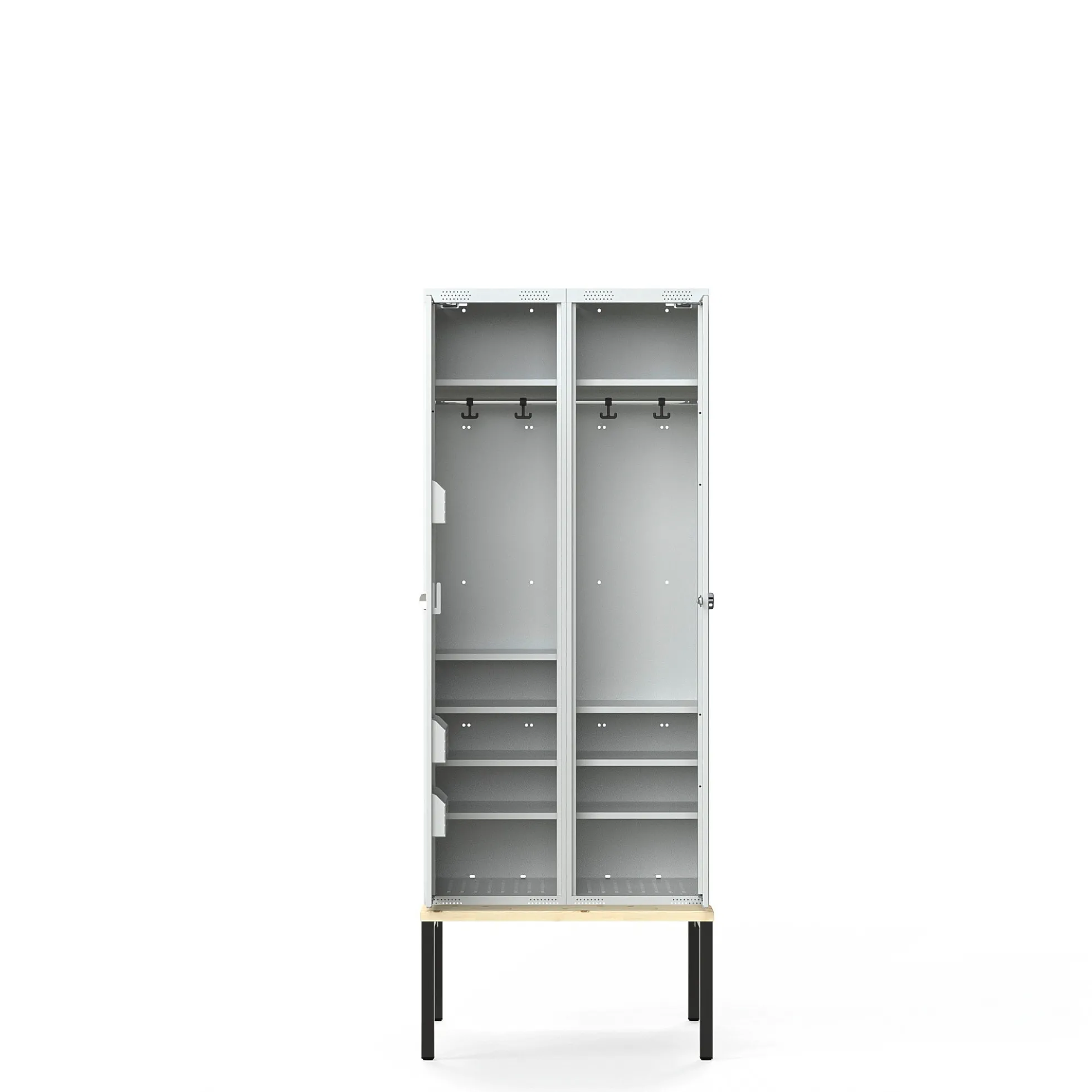 Pukukaappi FORCE 2 osaa, istuinpenkki, 2120x800x550 mm, harmaa