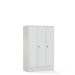 Pukukaappi FORCE 3 osaa, sokkeli, 1890x1200x550 mm, harmaa