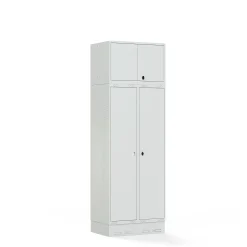 Pukukaappi FORCE 2 osaa, yläkaappi, sokkeli, 2440x800x550 mm, harmaa