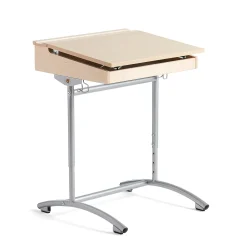 Pulpetti ACCESS 650x550 mm, korkeussäädettävä, korkepainelaminaatti, hopeanharmaa/koivu