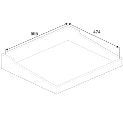 Pulpetti ACCESS 650x550 mm, korkeussäädettävä, korkepainelaminaatti, hopeanharmaa/valkoinen