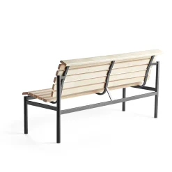 Puupenkki AURORA 1800x700x900 mm, musta jalusta, koivu
