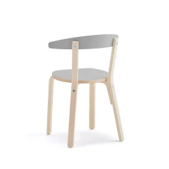 Puutuoli LINUS Korkeus: 450 mm, koivu, harmaa laminaatti