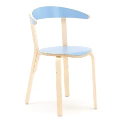 Puutuoli LINUS Korkeus 450 mm, koivu, sininen laminaatti