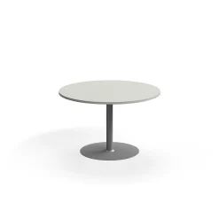 Pyöreä pöytä VERTICUS Ø1200x720 mm, vaaleanharmaa/hopea