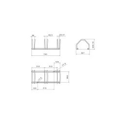 Pyöräteline kolmelle pyörälle BRADLEY 250x720x330 mm
