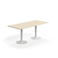 Pöytä ALVA 1800x800x720 mm, korkeapainelaminaatti, valkoinen/koivu