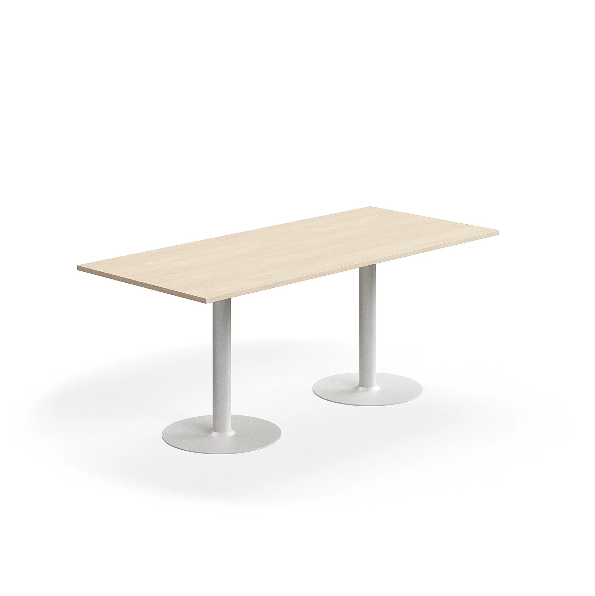 Pöytä ALVA 1800x800x720 mm, korkeapainelaminaatti, valkoinen/koivu