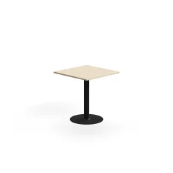 Pöytä ALVA 700x700x720 mm, lattiaan kiinnitettävä, korkeapainelaminaatti, musta/koivu