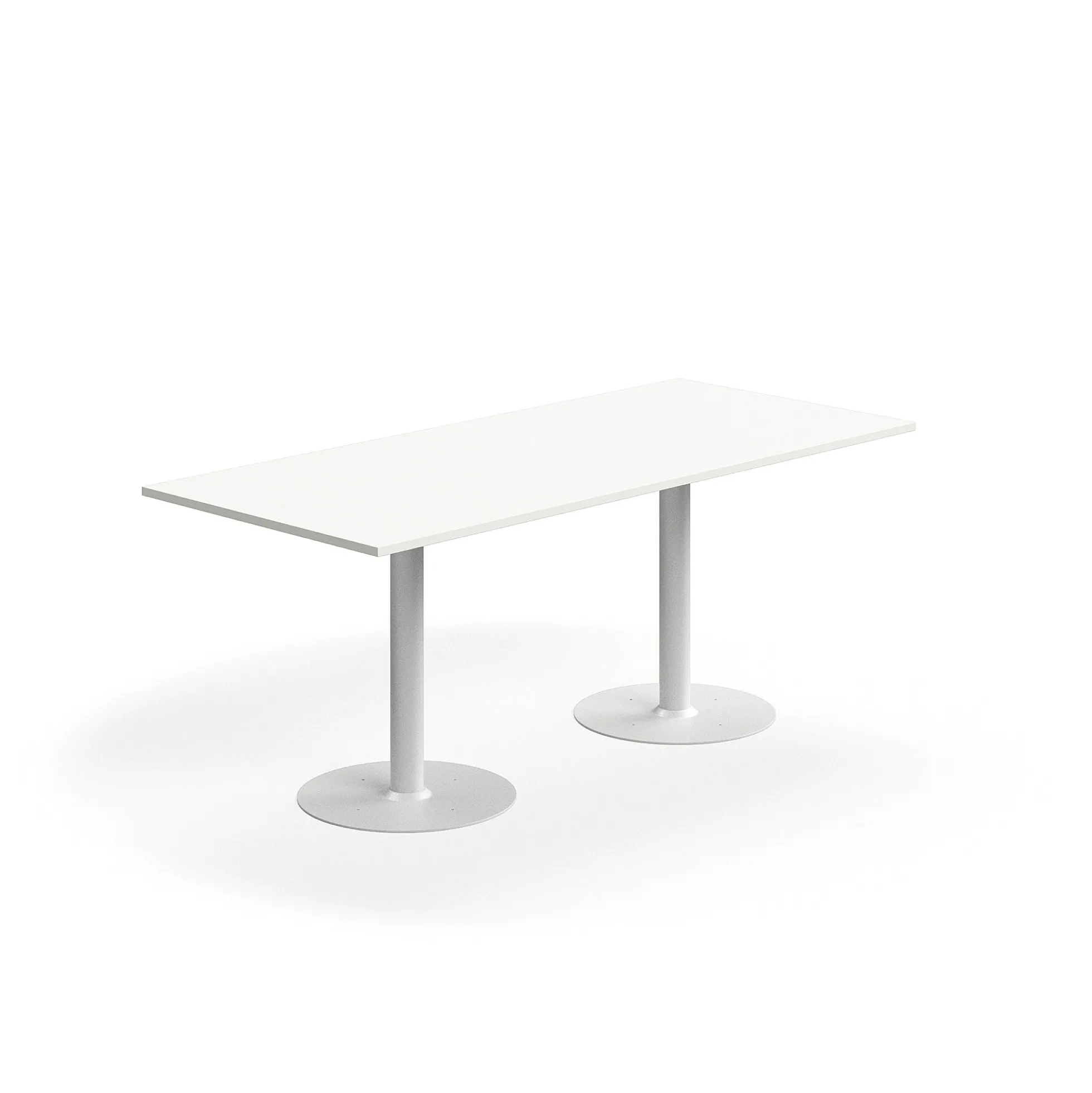 Pöytä ALVA 1800x800x720 mm, lattiaan kiinnitettävä, korkeapainelaminaatti, valkoinen
