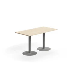 Pöytä ALVA 1400x700x720 mm, lattiaan kiinnitettävä, korkeapainelaminaatti, hopea/koivu