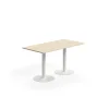 Pöytä ALVA 1400x700x720 mm, lattiaan kiinnitettävä, korkeapainelaminaatti, valkoinen/koivu