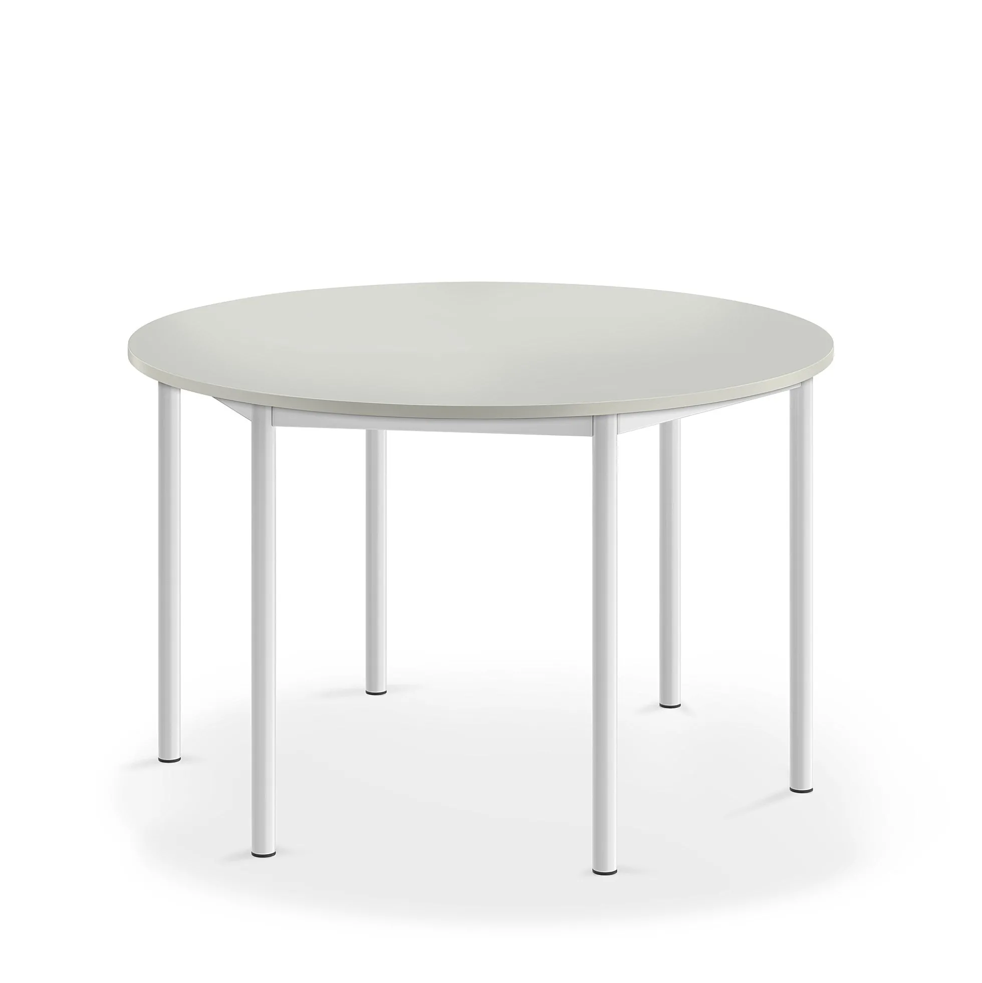 Pöytä BORÅS Korkeapainelaminaatti HPL, pyöreä, Ø1200x720 mm, harmaa, valkoinen