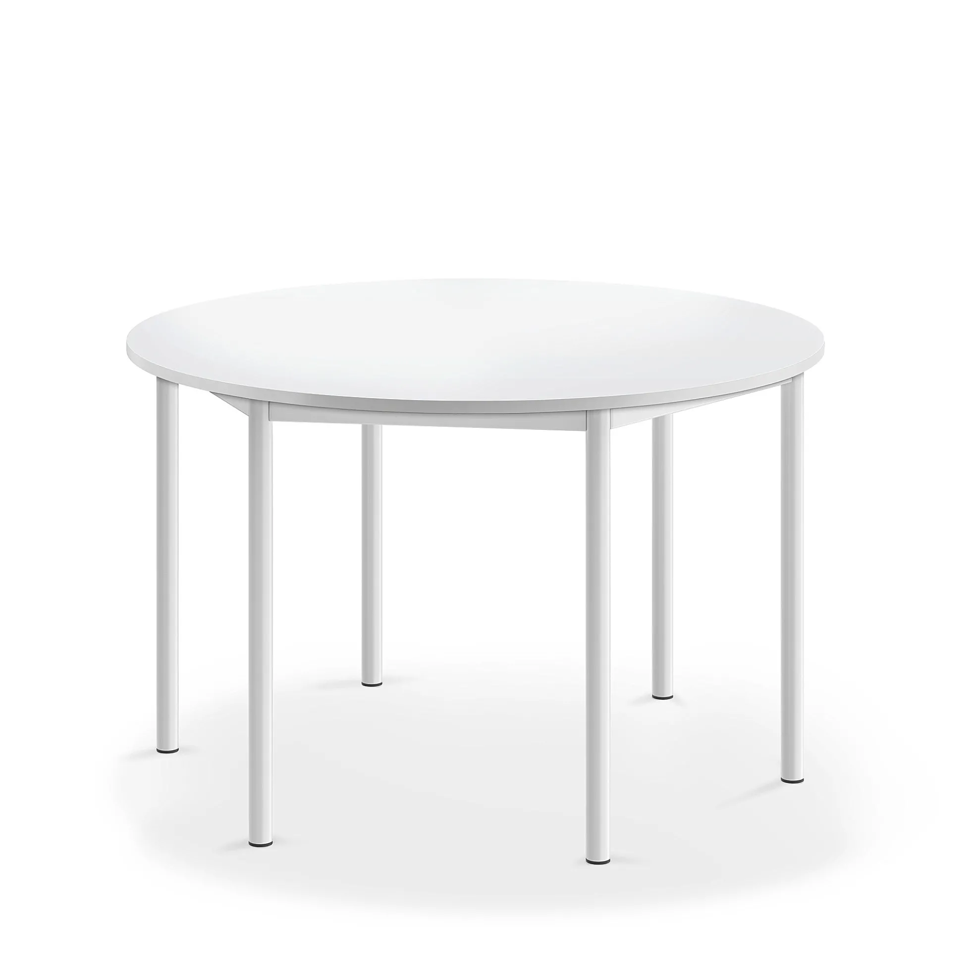 Pöytä BORÅS Korkeapainelaminaatti HPL, pyöreä, Ø1200x720 mm, valkoinen, valkoinen