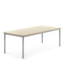 Pöytä BORÅS Korkeapainelaminaatti HPL, 1800x800x600 mm, koivu, hopeanharmaa
